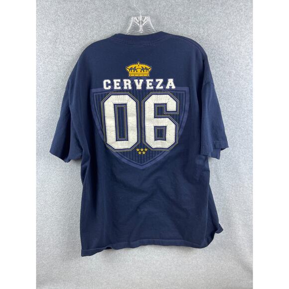Corona Beer Cerveza League Shirt Size 2XL Blue Short Sleeve Tee Party - Picture 5 of 8